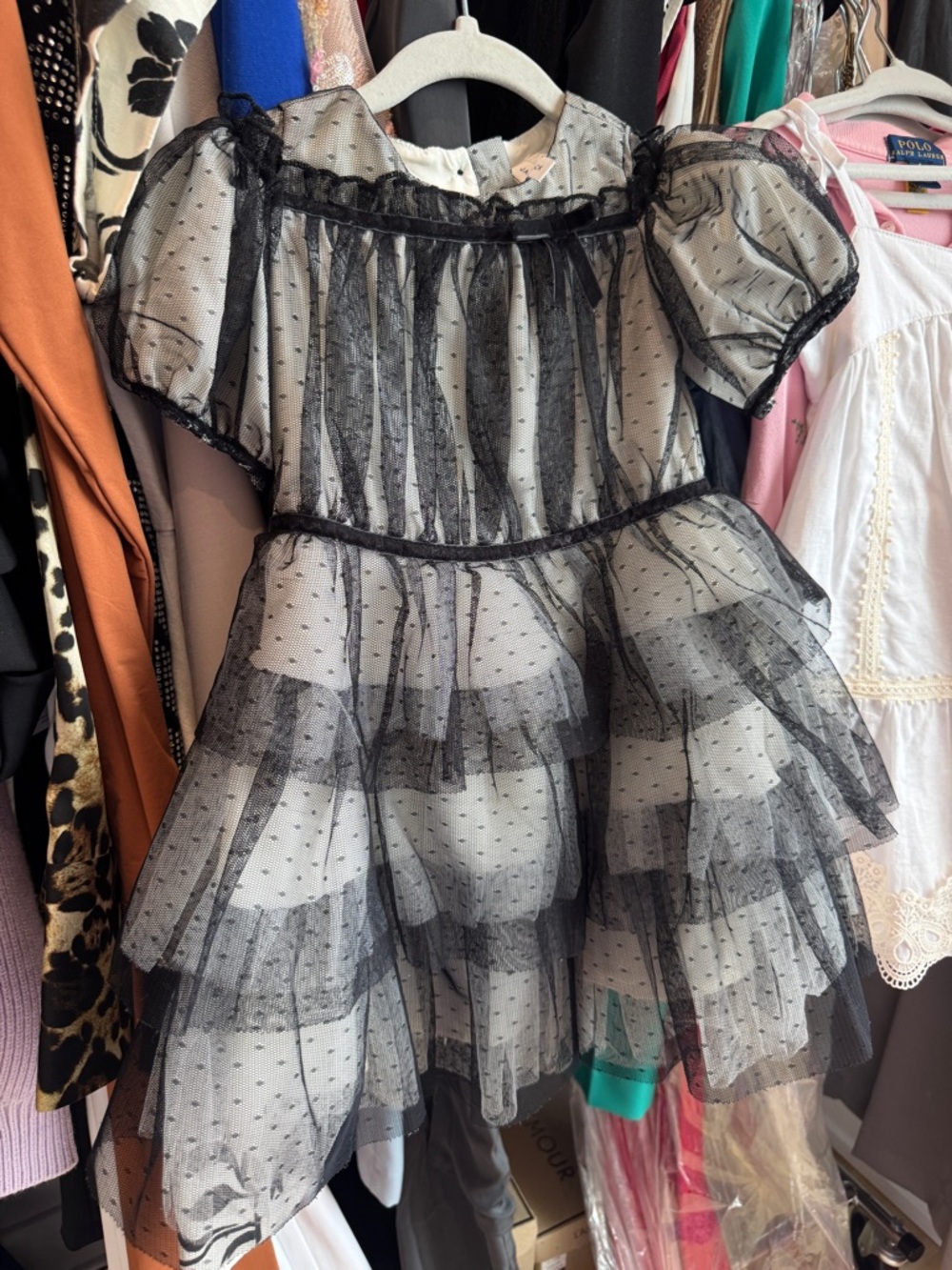 Janie and Jack Dot Tiered Tulle Dress Size 4
